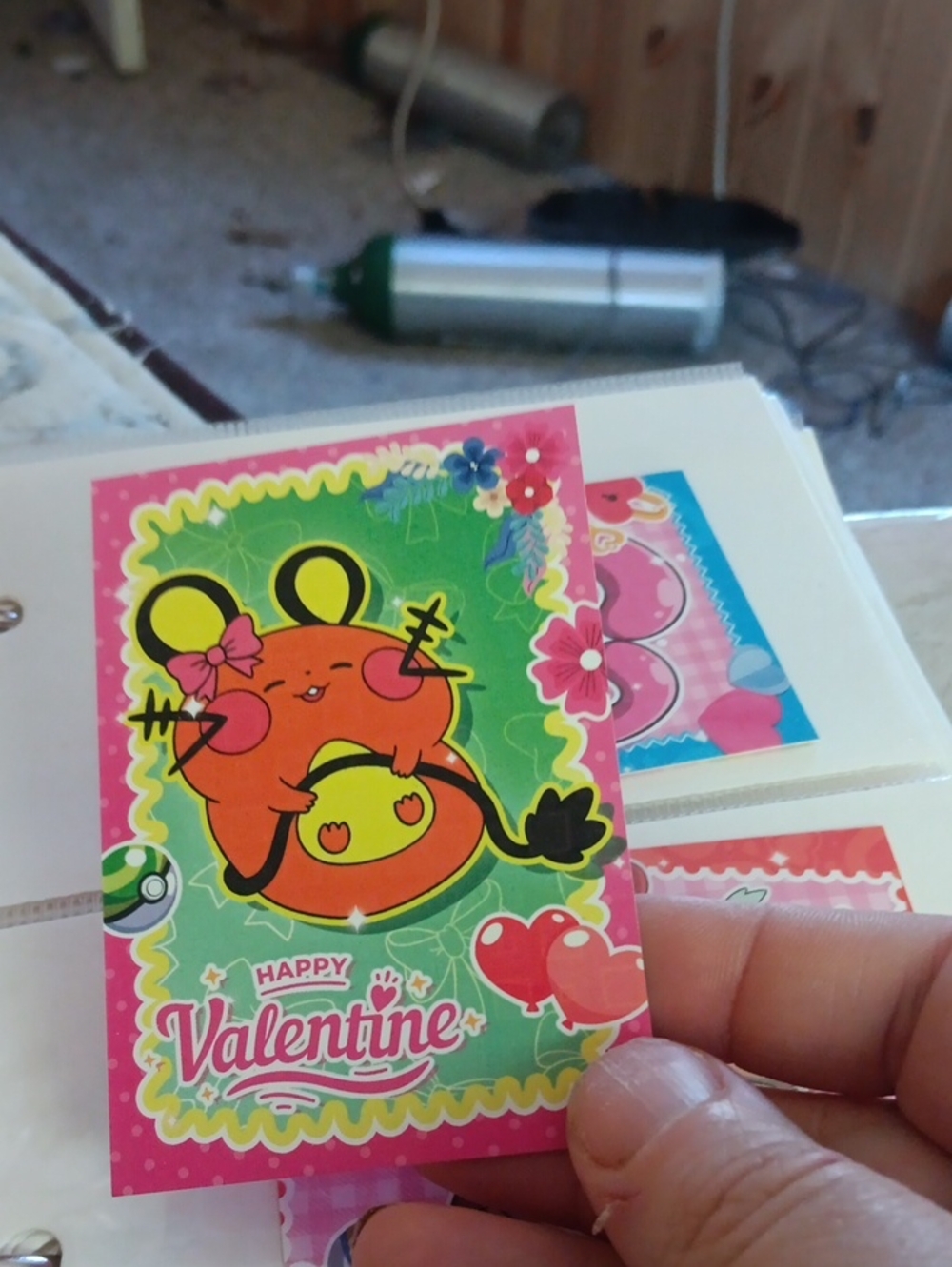 PRISM Kids Trading Card - Pink Green Yellow Valentine Character